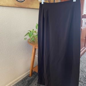 Pantology long coffee brown, zippered skirt, 36” length, size 10